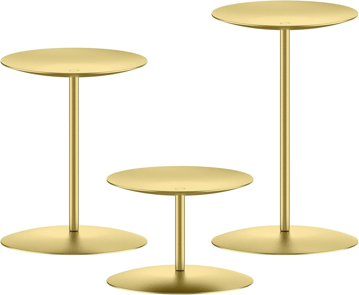smtyle Gold Metal Candle Holder Sets for Pillar Candles Set of 3 Wedding Table Centerpiece Candle Holders, Minimalist Farmhouse Decor for Fireplace Mantel & Dining Room BST326H