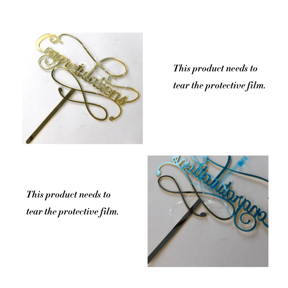 Congratulations Cake Topper,Congratulations 2026 Graduation | Cake Topper,Graduation, Wedding, Retirement, Birthday, Anniversary, Celebration Party Decorations Supplies (Black Gold) BST202