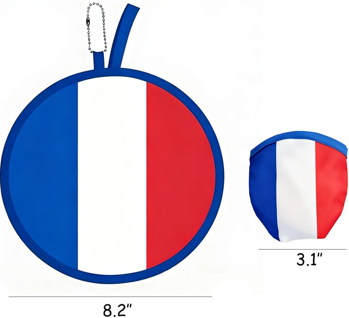 2026 World Cup Canada Flag Folding Hand Fans 3 PCS, 8.2" Fabric Round Foldable Fans with Matching Storage Pouches, Portable Hanging Fans for Game Day and Party Canada BST220