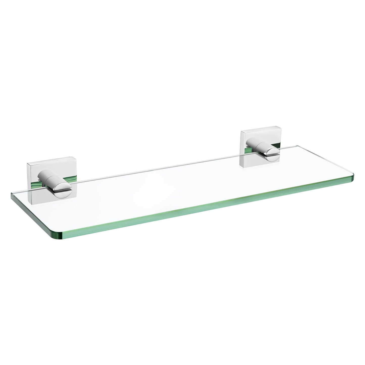 KOKOSIRI Glass Shelf for Bathrooms Floating Shelves Wall Mount 16-Inch for Shower Storage Kitchen Rack, 2 Pack Brushed Stainless Steel B1107BR-L16-P2 BST202