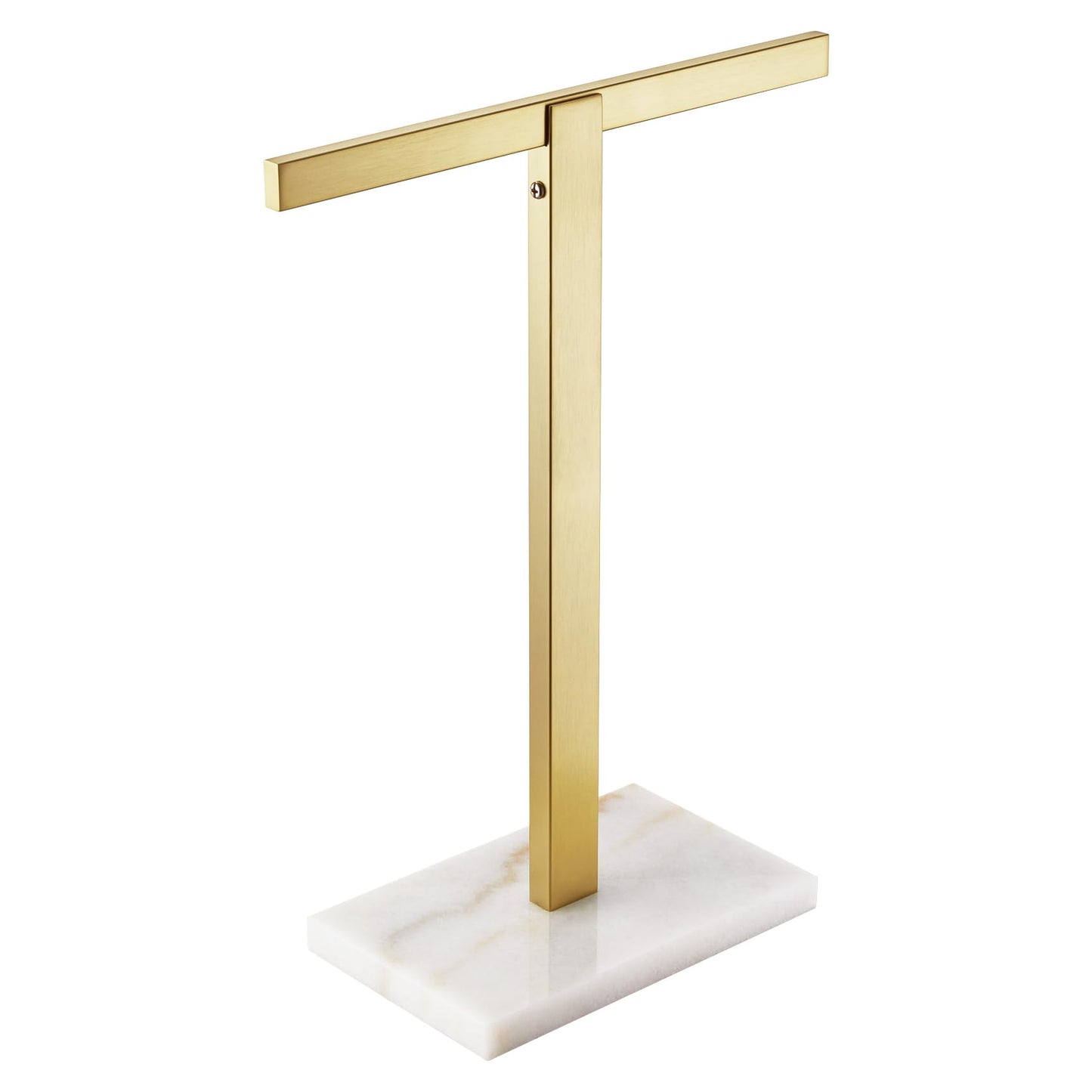 KOKOSIRI Hand Towel Holder Black Stand Towel Rack with Marble Base for Bathroom Kitchen Vanity Countertop, Stainless Steel 15.7'' Height THS0002-SM-BK BST202