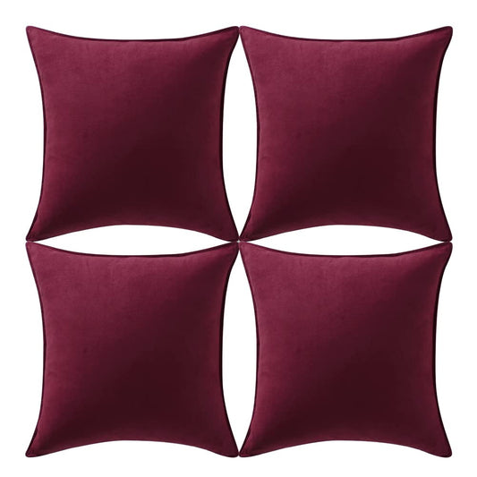 Fancy Homi 4 Packs Olive Green Decorative Throw Pillow Covers 18x18 inch, Super Soft Faux Suede Decor Square Pillow Covers 45x45 cm, Solid Cushion Cover for Couch Living Room Sofa Bedroom BST220