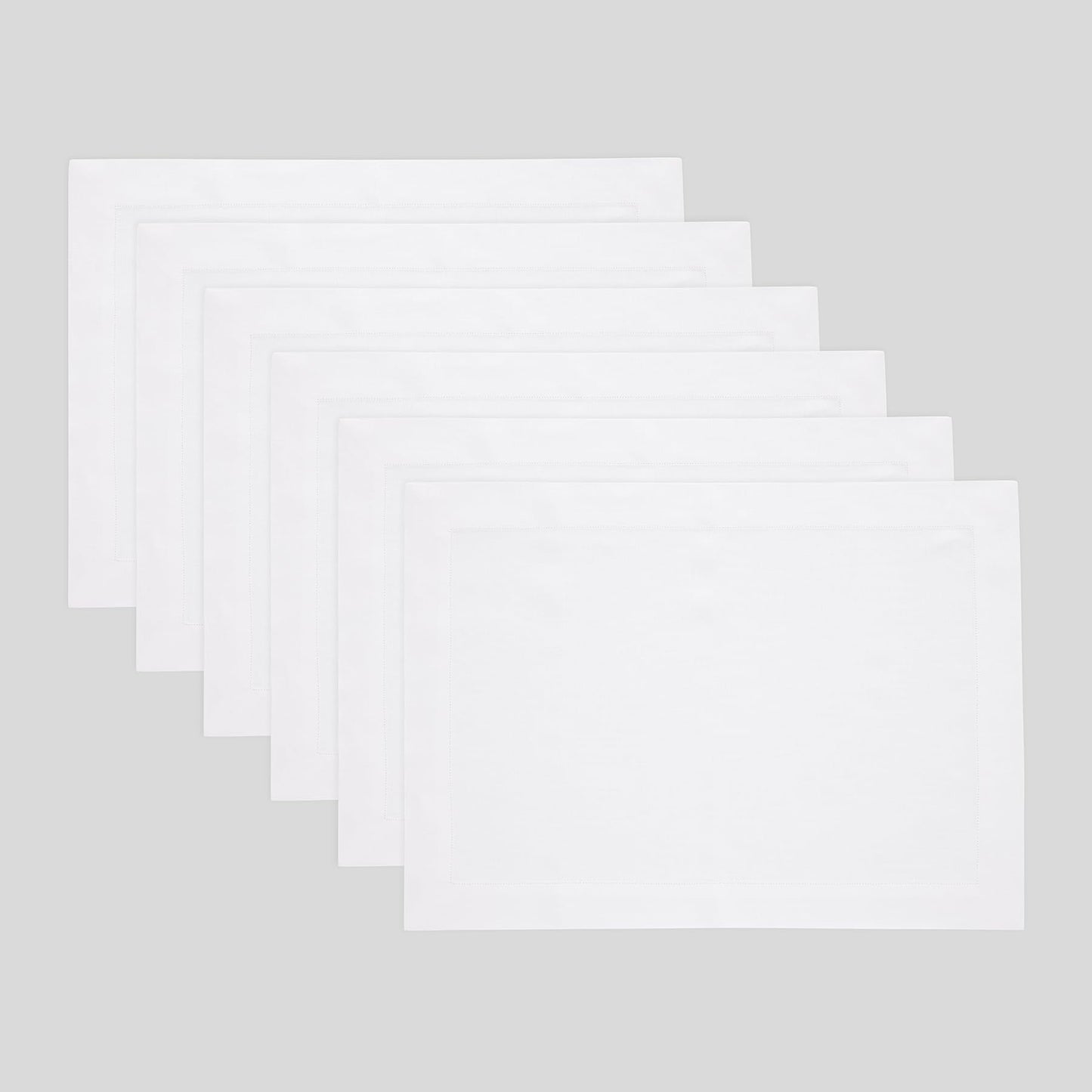 Solino Home 100% Linen Square Placemats White, Fete 14 x 14 in, Set of 4 | Square Table Mats square place settings for daily and festive dining; neatly mitered corners; Pure Linen; OEKO-TEX Certified BST326SOLH