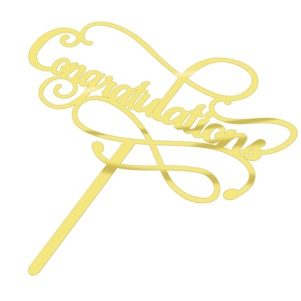 Congratulations Cake Topper,Congratulations 2026 Graduation | Cake Topper,Graduation, Wedding, Retirement, Birthday, Anniversary, Celebration Party Decorations Supplies (Black Gold) BST202