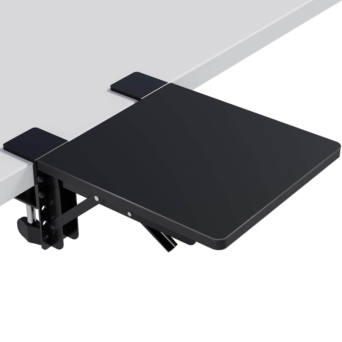 BONTEC Ergonomic Desk Extender Tray, 9.5"x9.1" Wrist Rest Shelf | 90°Foldable Elbow Support, Table Mount Arm, Clamp on Computer Arm Rest for Desk, Office & Home Use,Durable Easy to Install BST202