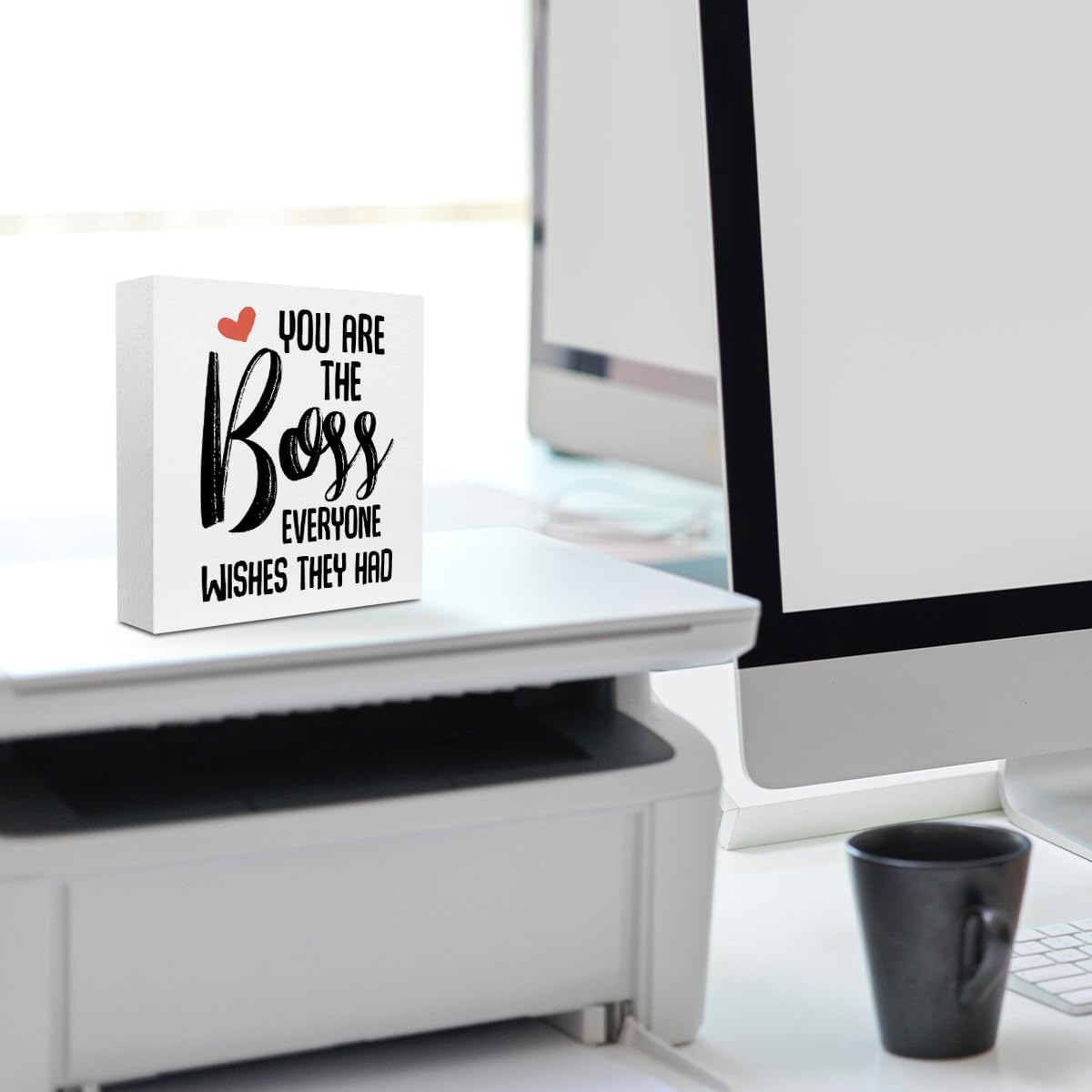 Inspirational Motivational Gifts Employee Appreciation Gifts Wood Box Sign | Daily Affirmations for Women, Little Reminders You are Enough Wooden Box Desk Decorative Sign for Office Desk Table Shelf BST202
