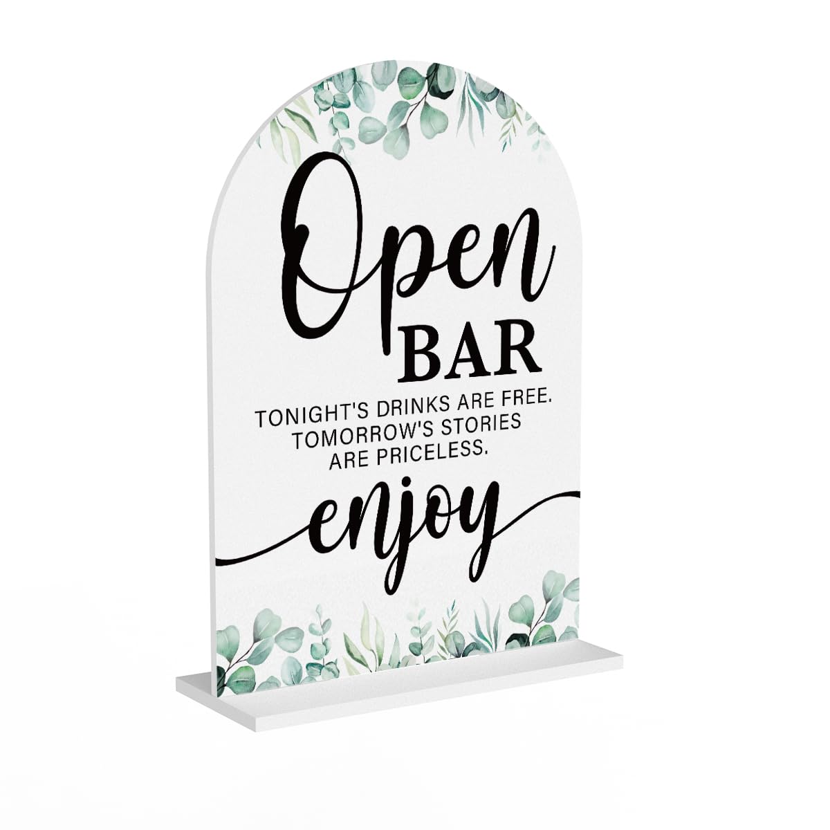 Acrylic Wedding Sign Bubble Send Off Signs for Ceremony Modern Calligraphy Arch Acrylic Table Top Signs for Wedding Reception and Event Party Table Decor (White Eucalyptus Leaves) BST326L