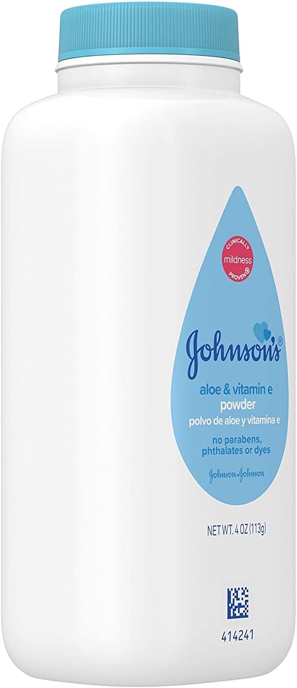 Johnson's Baby Aloe & Vitamin E Baby Powder, 4 oz (Pack of 4)