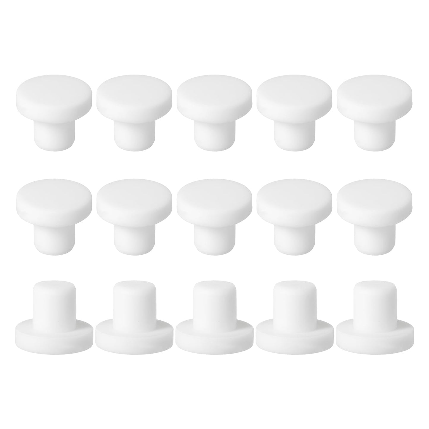 uxcell 15Pcs Silicone Hole Plug, Waterproof Solid T-Shaped Rubber Stoppers Bottle Seal Tube Pipe Plugs End Cap for 5.8mm/0.23" Hole for Bathtub Bottle, 0.31" Plug Height, Black BST326L