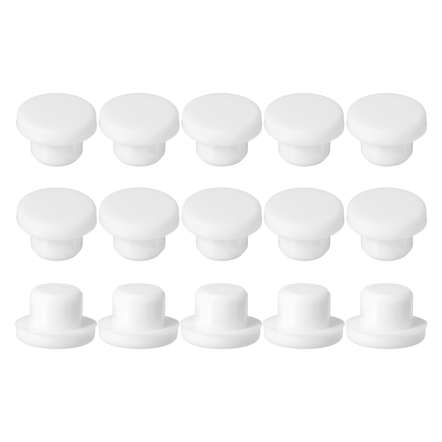 uxcell 15Pcs Silicone Hole Plug, Waterproof Solid T-Shaped Rubber Stoppers Bottle Seal Tube Pipe Plugs End Cap for 5.8mm/0.23" Hole for Bathtub Bottle, 0.31" Plug Height, Black BST326L