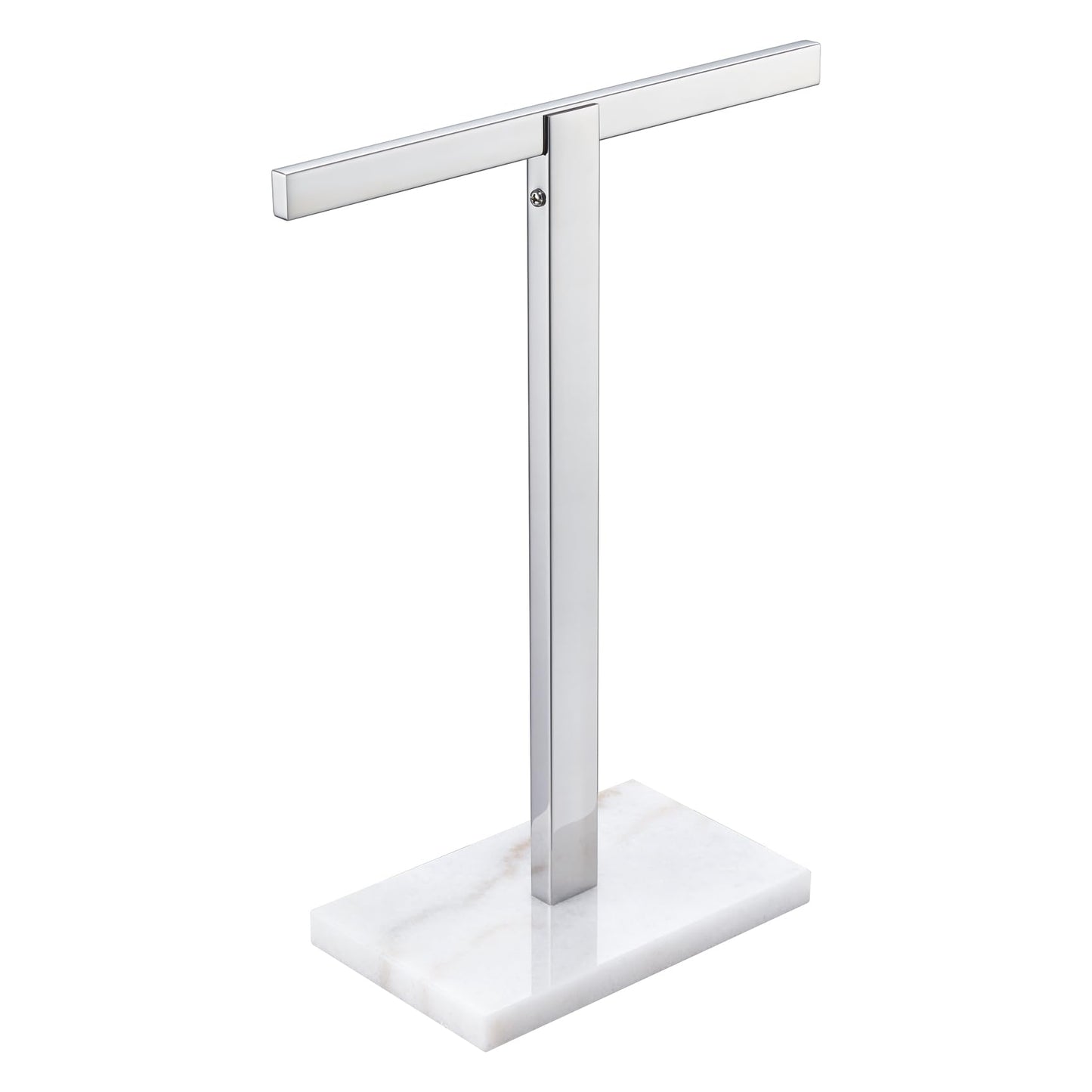 KOKOSIRI Hand Towel Holder Black Stand Towel Rack with Marble Base for Bathroom Kitchen Vanity Countertop, Stainless Steel 15.7'' Height THS0002-SM-BK BST202