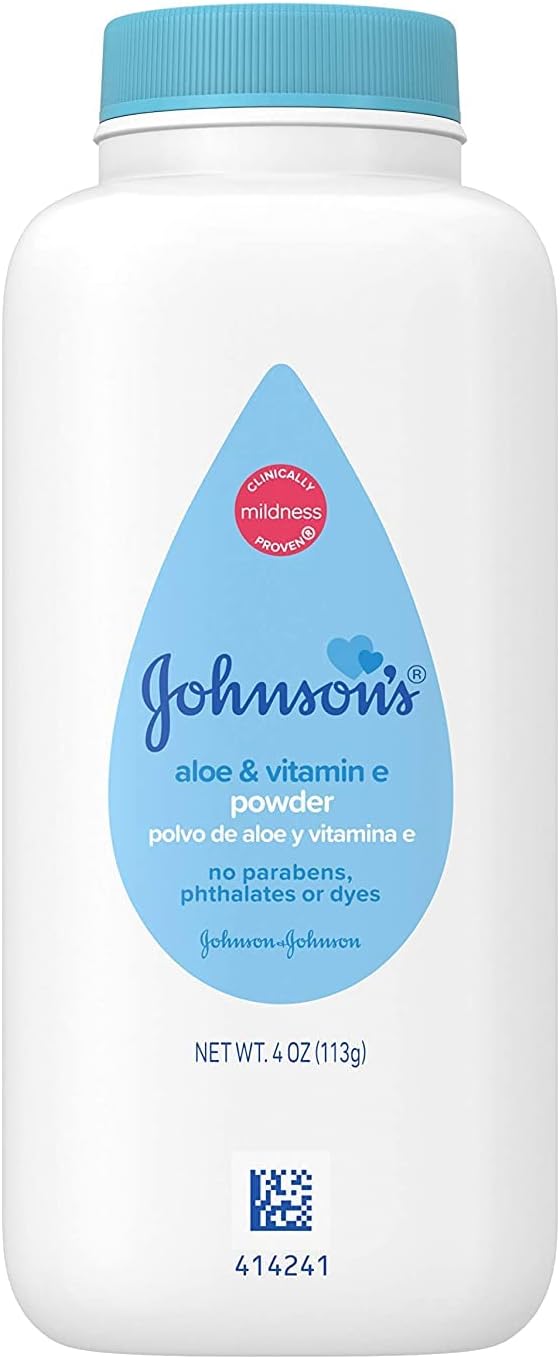 Johnson's Baby Aloe & Vitamin E Baby Powder, 4 oz (Pack of 4)