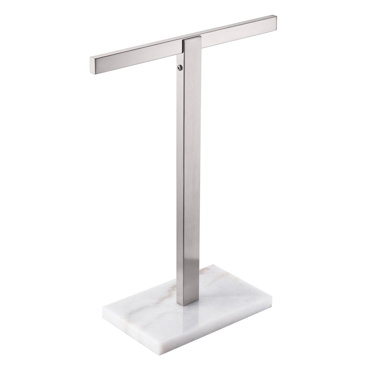 KOKOSIRI Hand Towel Holder Black Stand Towel Rack with Marble Base for Bathroom Kitchen Vanity Countertop, Stainless Steel 15.7'' Height THS0002-SM-BK BST202