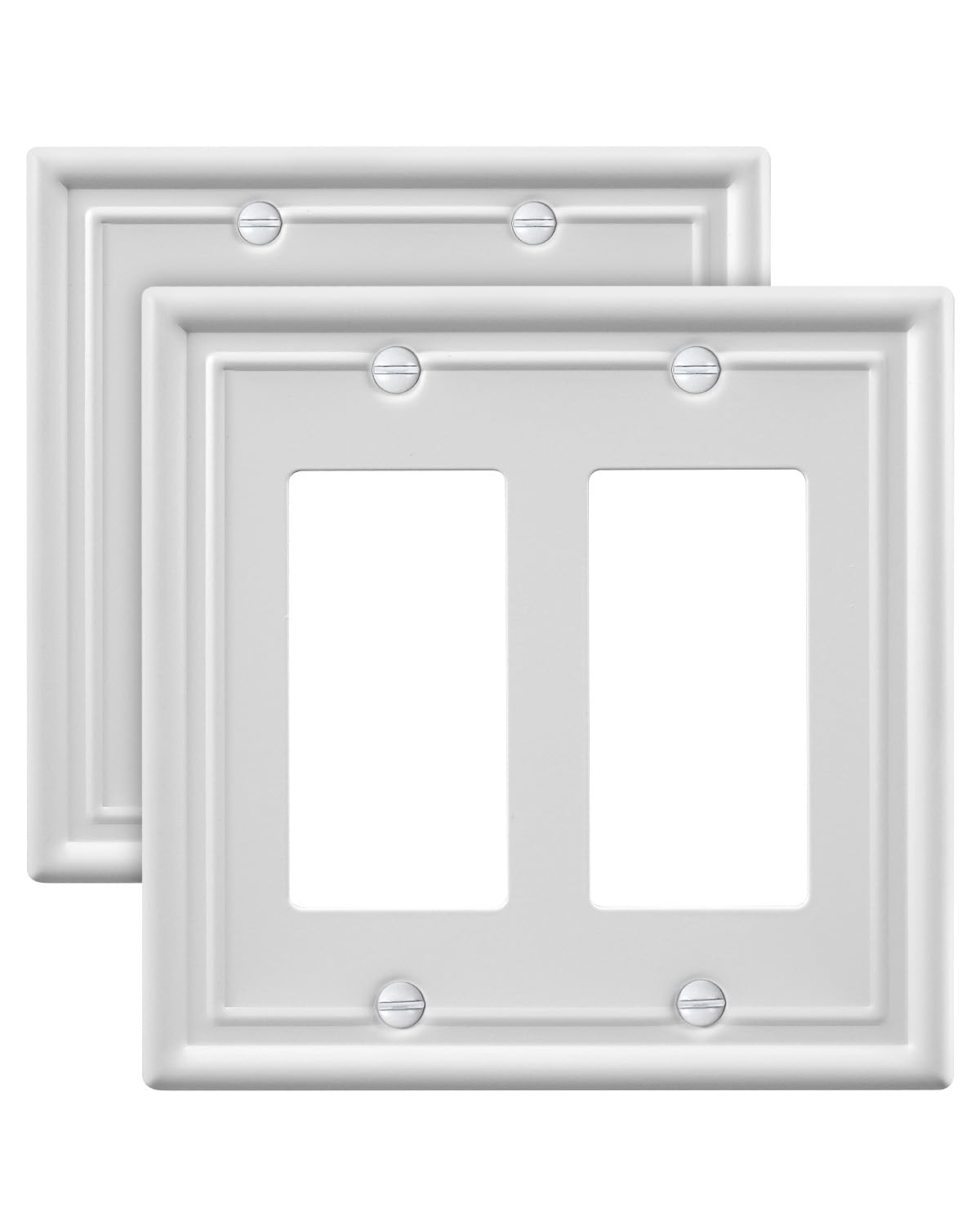 Decorative Metal Wall Plates, Switch Plates Outlet Covers (Off White/1 Decorator 4 Pack) WN420