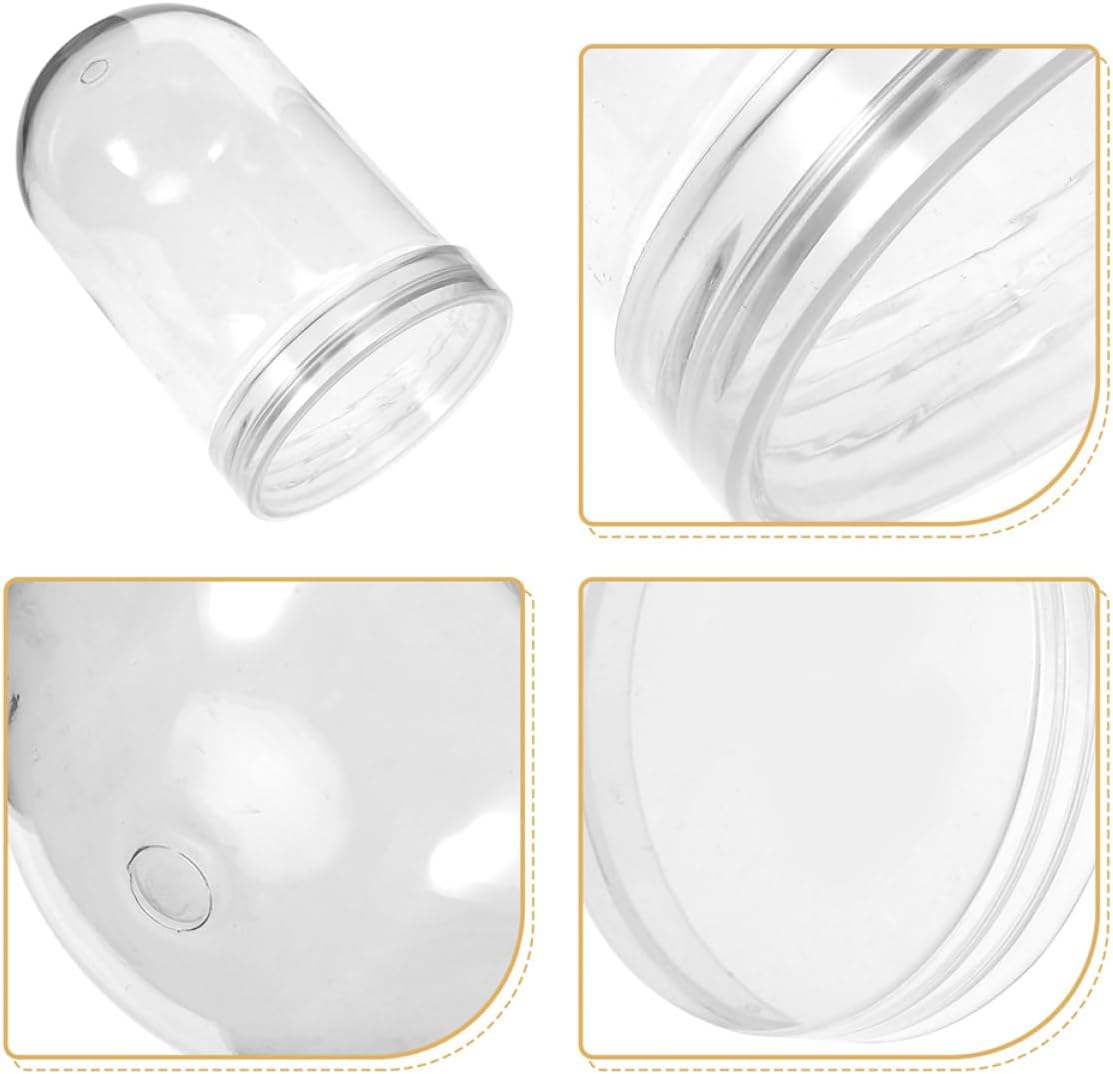 STOBAZA 6pcs Christmas DIY Snow Globe Plastic Snow Globe with Bottom Gasket Clear Empty Plastic with Screw Off Cap for Christmas Crafts Present Ornaments BST202