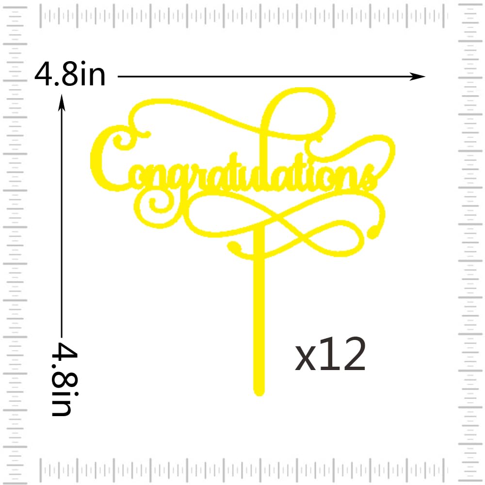 Congratulations Cake Topper,Congratulations 2026 Graduation | Cake Topper,Graduation, Wedding, Retirement, Birthday, Anniversary, Celebration Party Decorations Supplies (Black Gold) BST202