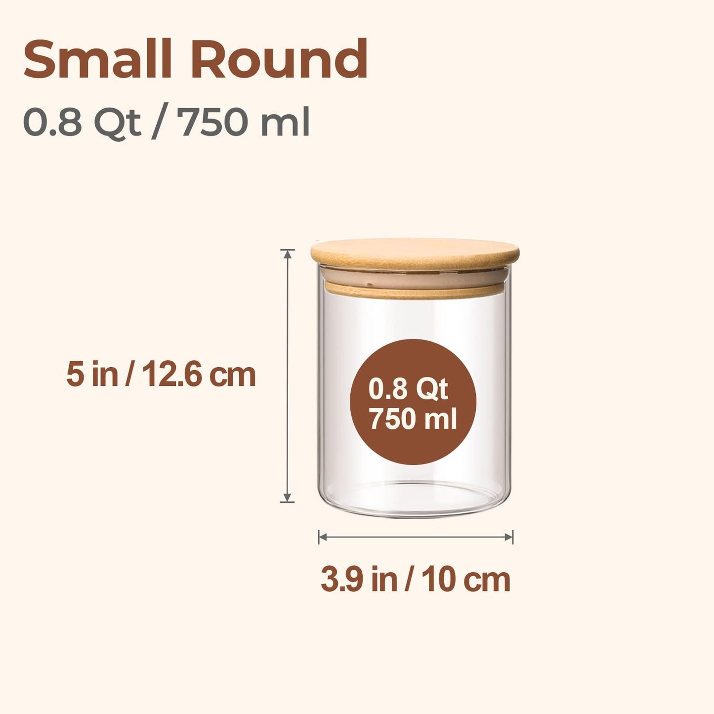 ComSaf Glass Storage Containers With Lids 0.5 Qt, 6 Pack Small Glass Jars | Small Glass Containers, Spice Jar 15oz, Candy, Family Snack Storage, Coffee Bar Organization, Size For Subpackage, BPA Free BST220