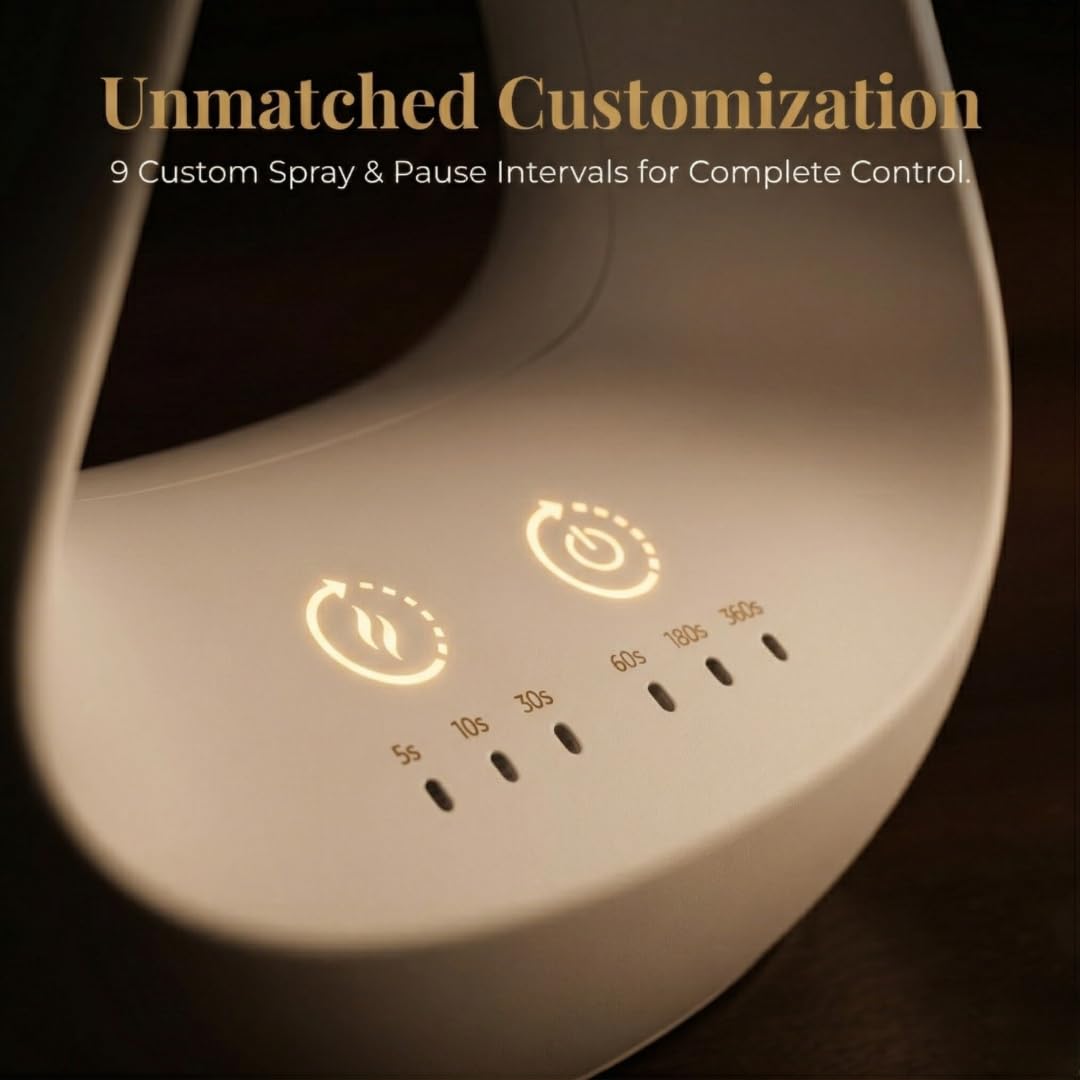 Apex Waterless Essential Oil Diffuser - Cold Air Nebulizing Aromatherapy Diffuser for Home & Office | No Water, No Heat, No Residue | 9 Precision Scent Settings | Pristine White BST220
