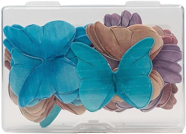 Edible Butterflies for Cake Decorating, Rainbow edible Butterfly Cake Toppers and Cupcake Toppers, Edible Wafer Paper Butterflies Set of 48 Rainbow Cake Food Decorations (5Colors-1) BST326L