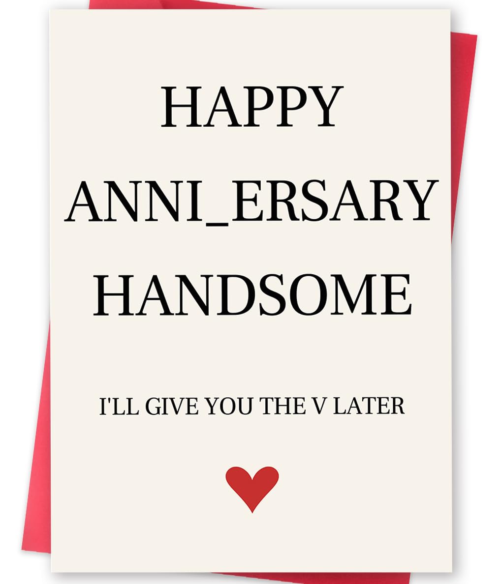 fancu Funny Birthday Card for Boyfriend, Cheeky Card for Husband | 5 x 7 inch cheeky birthday card with matte finish, printed message, red envelope, and sticker for boyfriend or husband BST202