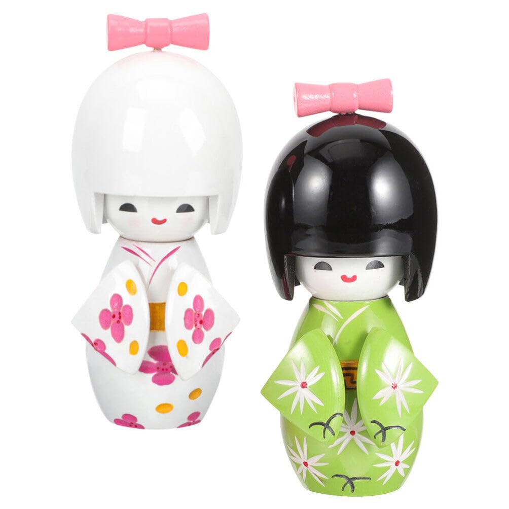 STOBAZA Japanese Kimono Doll Ornament 4.40In Collectible Figurine for Home Decor Tabletop Asian Style Decoration BST202