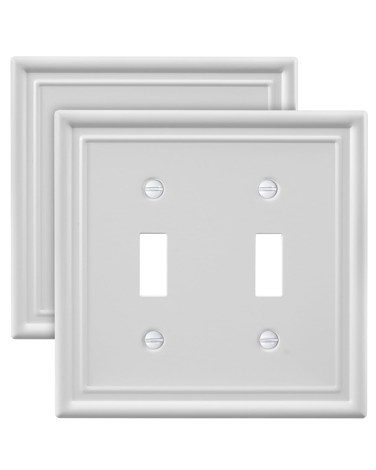 Decorative Metal Wall Plates, Switch Plates Outlet Covers (Off White/1 Decorator 4 Pack) WN420