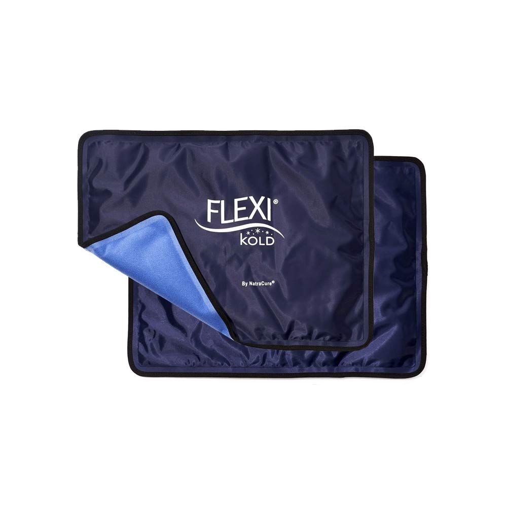 FlexiKold Reusable Gel Ice Pack with Straps – Cold Compress Pack for Injuries – Flexible Medical Ice Wrap for Back, Shoulders, Legs, Knees, Sciatica, Muscle Pain – Half Size