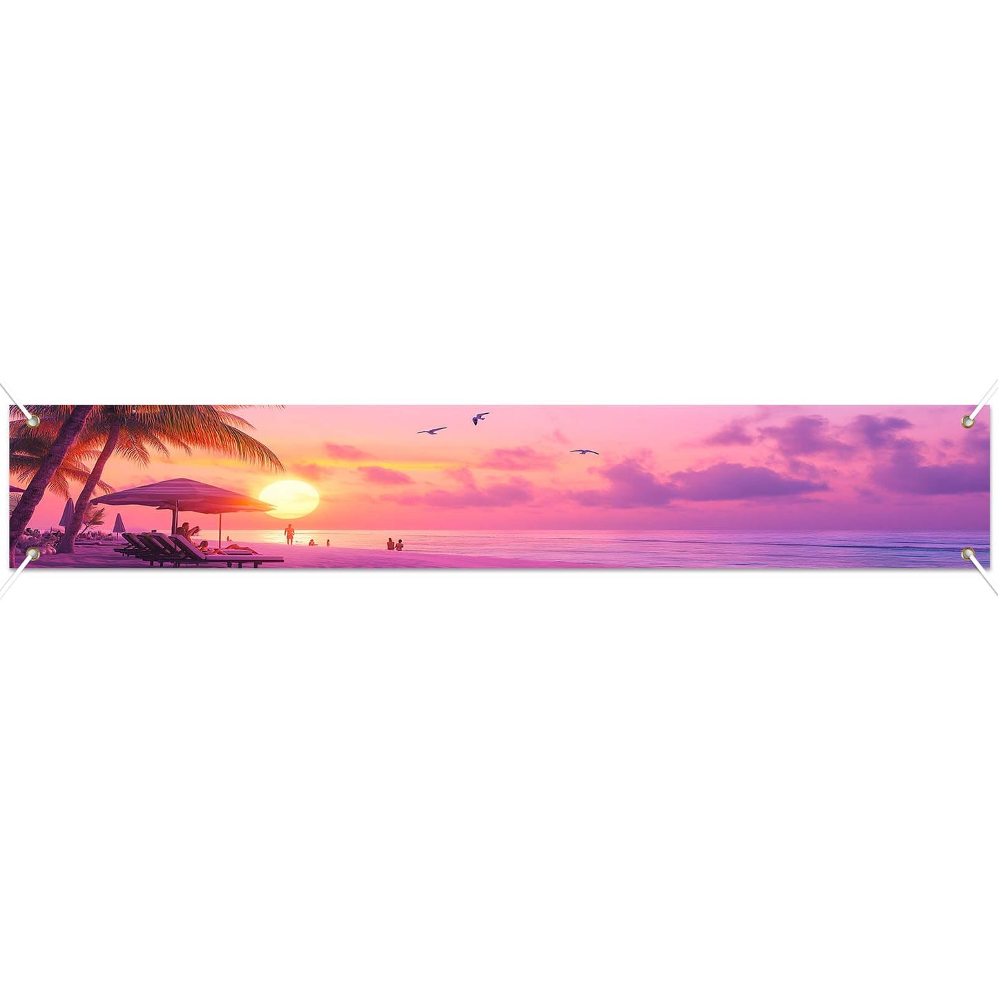 BlissYard Hello Summer Banner 118 x 20 Inch Pool Party Decorations Beach Surfboard Watermelon Tropical Fence Sign Hawaiian Luau Outdoor Backyard Wall Decor BST220