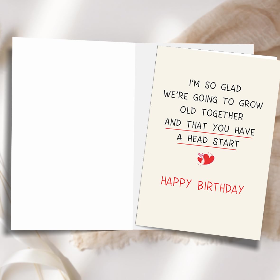 fancu Funny Birthday Card for Boyfriend, Cheeky Card for Husband | 5 x 7 inch cheeky birthday card with matte finish, printed message, red envelope, and sticker for boyfriend or husband BST202