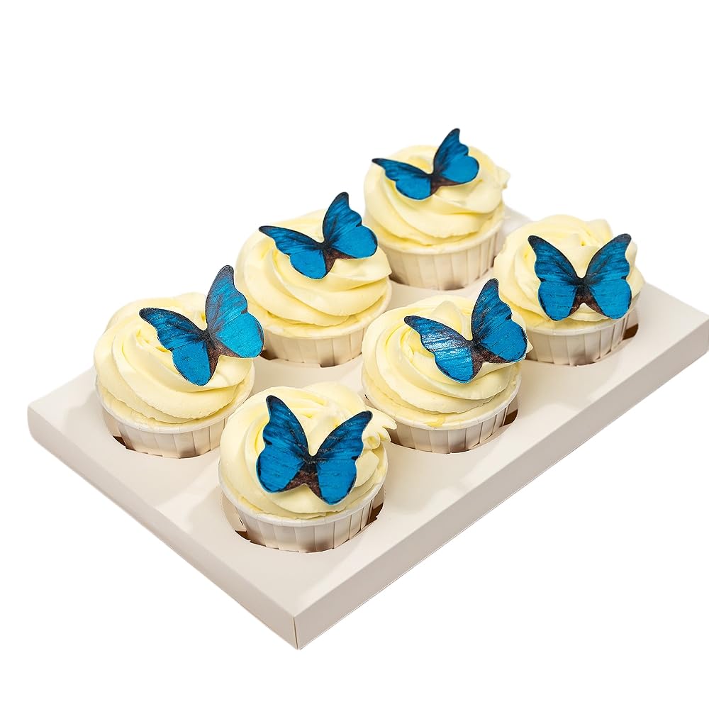 Edible Butterflies for Cake Decorating, Rainbow edible Butterfly Cake Toppers and Cupcake Toppers, Edible Wafer Paper Butterflies Set of 48 Rainbow Cake Food Decorations (5Colors-1) BST326L