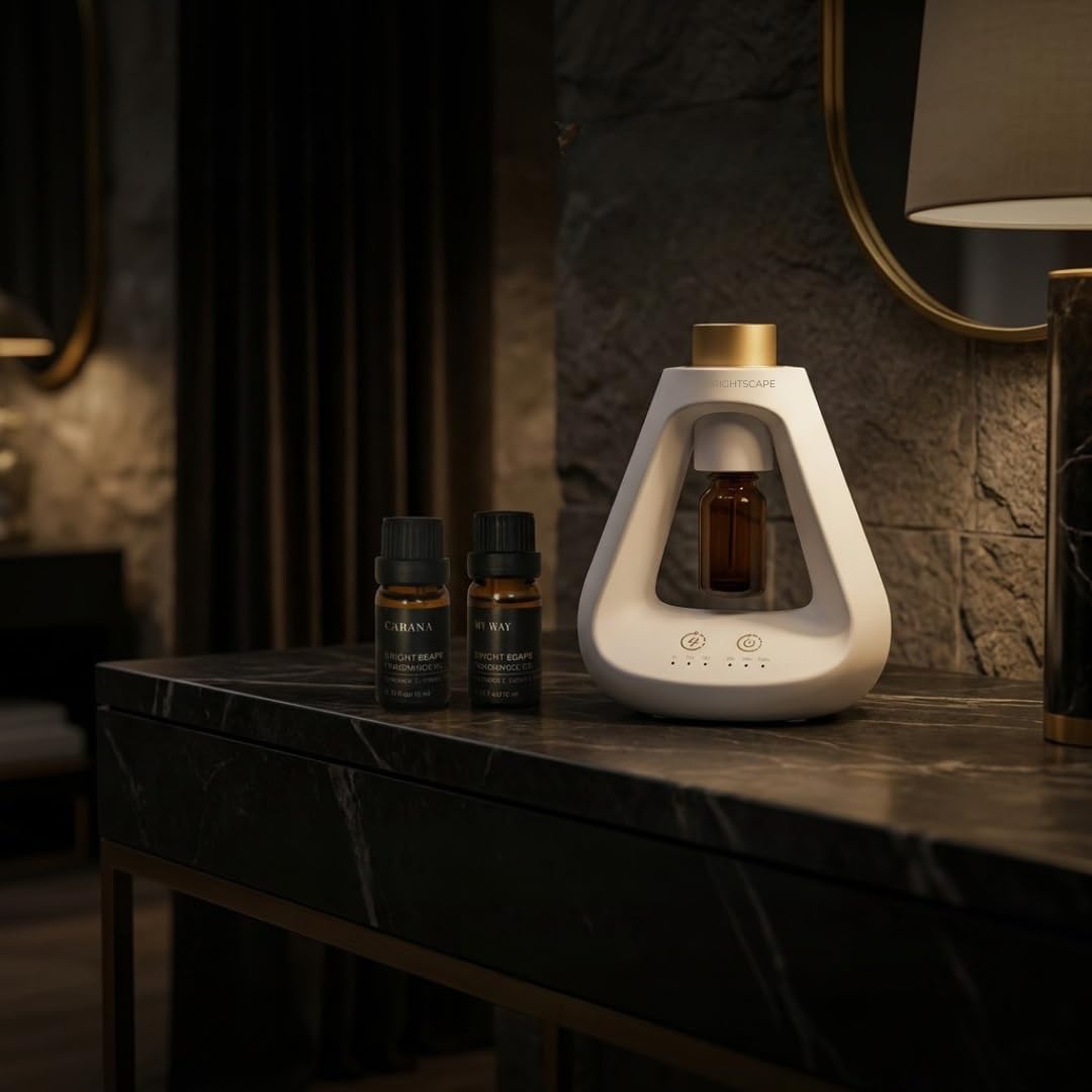 Apex Waterless Essential Oil Diffuser - Cold Air Nebulizing Aromatherapy Diffuser for Home & Office | No Water, No Heat, No Residue | 9 Precision Scent Settings | Pristine White BST220