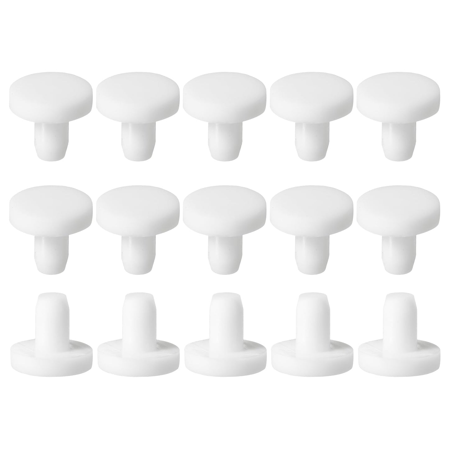uxcell 15Pcs Silicone Hole Plug, Waterproof Solid T-Shaped Rubber Stoppers Bottle Seal Tube Pipe Plugs End Cap for 5.8mm/0.23" Hole for Bathtub Bottle, 0.31" Plug Height, Black BST326L