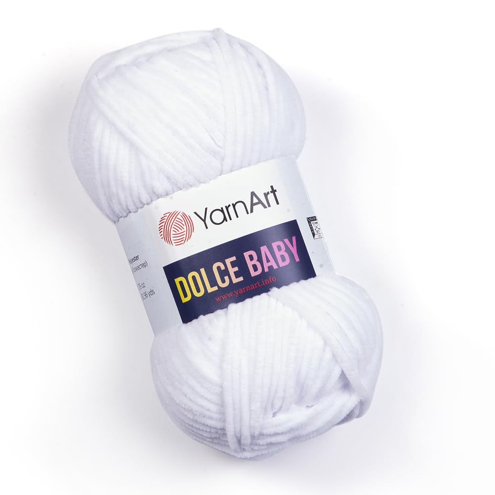Yarnart Dolce Baby Yarn Soft Chenille Velvet Medium Blanket Amigurumi Yarn 50 Gram (1.76 oz) 93 Yards (850) BST220