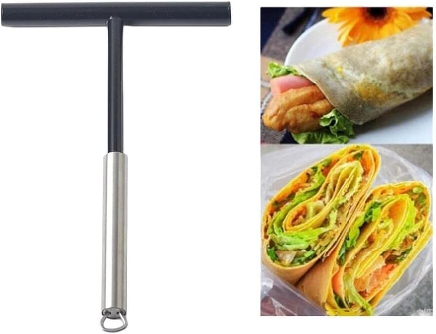 2 Pack T Shape Stainless Steel Batter Spreader Scraper with Hanging Hole Non Stick Dough Batter Spreader Spatula Crepe Making Tool for Restaurant BST220