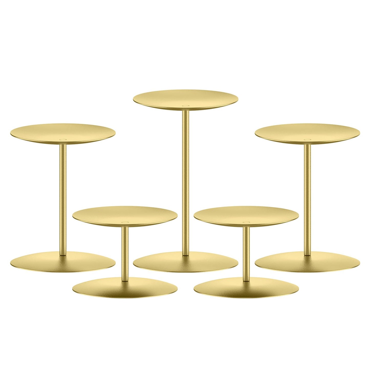 smtyle Gold Metal Candle Holder Sets for Pillar Candles Set of 3 Wedding Table Centerpiece Candle Holders, Minimalist Farmhouse Decor for Fireplace Mantel & Dining Room BST326H