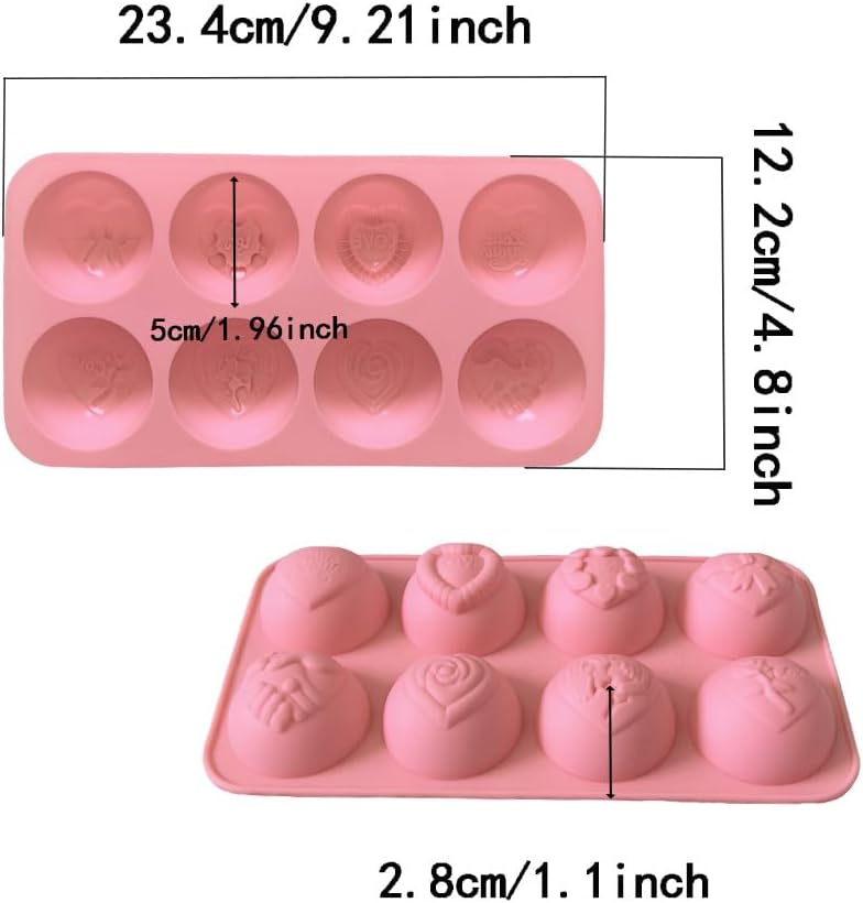 2 Pack Love Heart Silicone Chocolate Bomb Mold DIY Non-stick Silicone Handmade Mold for Valentine Chocolates, Cake, Hard Candy, Baking, Gummy, Ice Cube Trays cake BST202