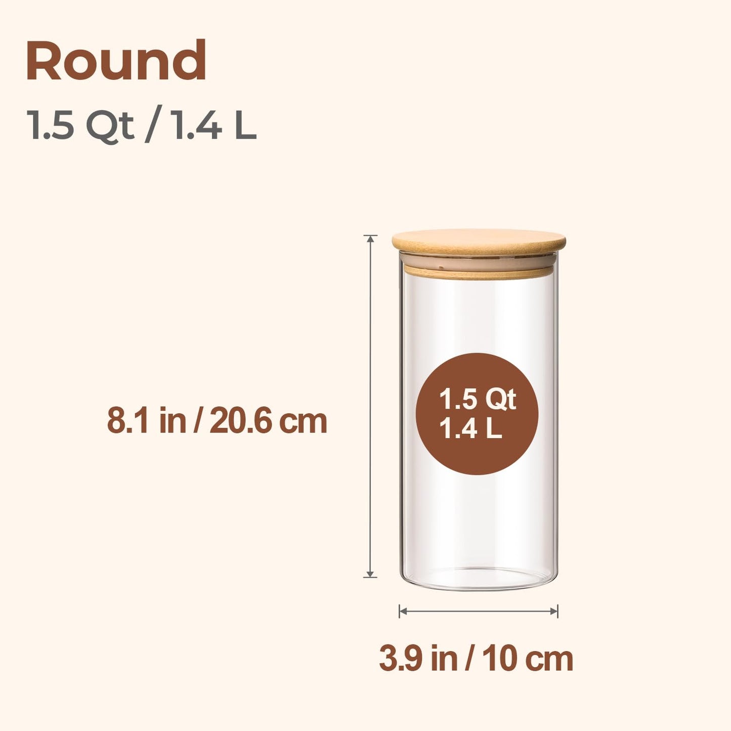 ComSaf Glass Storage Containers With Lids 0.5 Qt, 6 Pack Small Glass Jars | Small Glass Containers, Spice Jar 15oz, Candy, Family Snack Storage, Coffee Bar Organization, Size For Subpackage, BPA Free BST220
