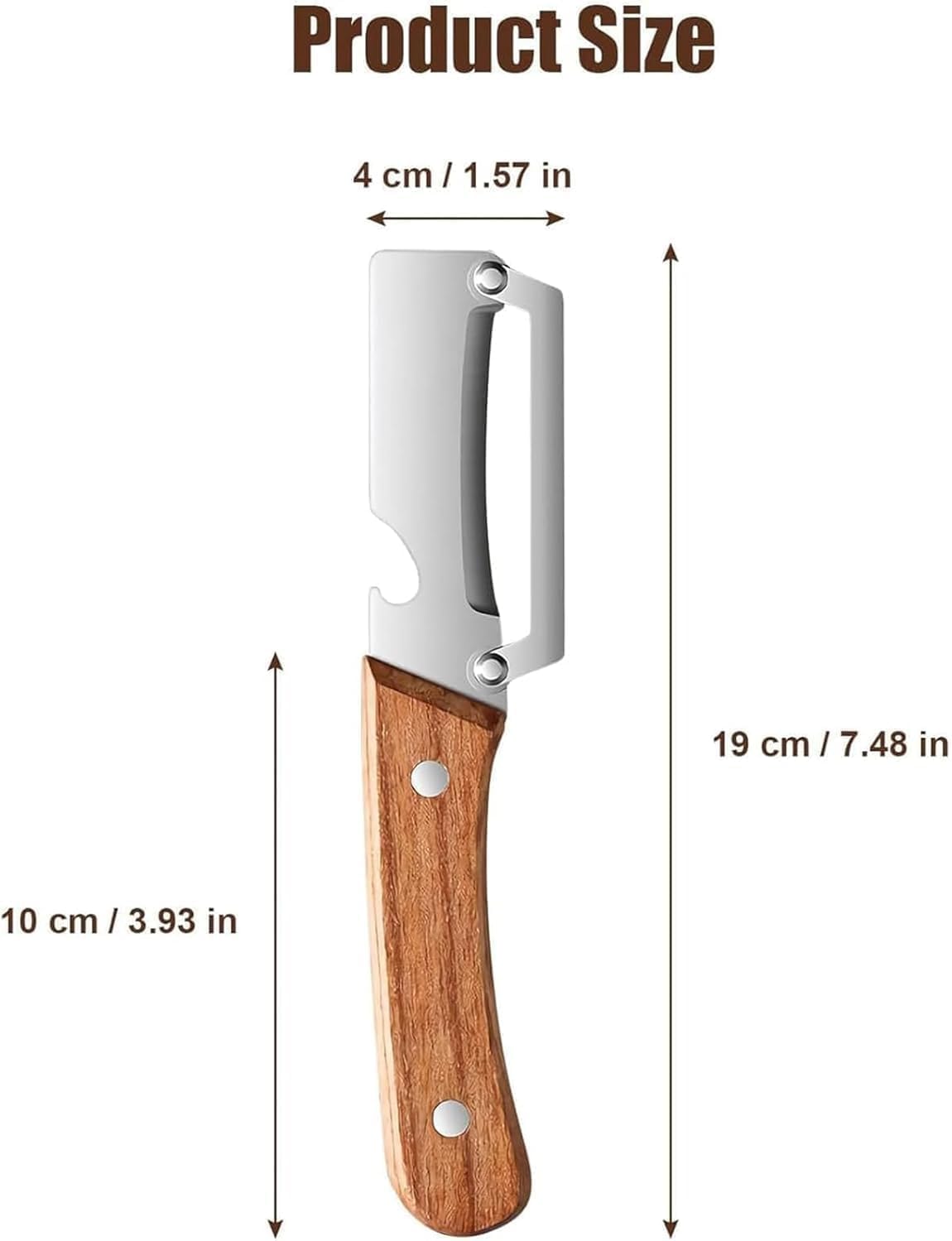 Vegetable Peeler with Wooden Handle and Bottle Opener, 2-in-1 Stainless Steel Kitchen Tool for Fruits, Potatoes, Pumpkins, 2 Pack BST326H