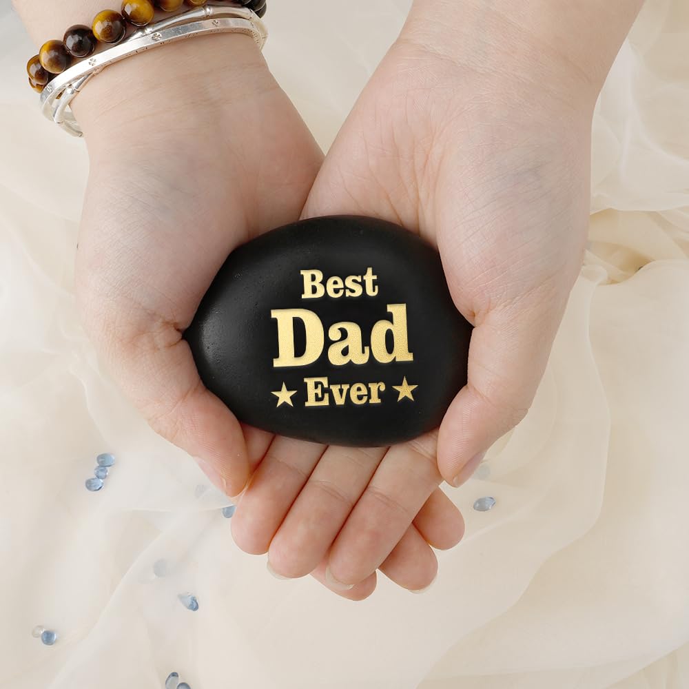 Dad Fathers' Day Gift for Father Daddy Best Dad Ever Rock Engraved Pebble Gifts Birthday Father's Day Valentines Presents Ideas Decorations BST220