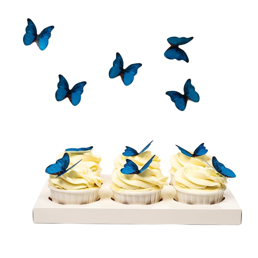 Edible Butterflies for Cake Decorating, Rainbow edible Butterfly Cake Toppers and Cupcake Toppers, Edible Wafer Paper Butterflies Set of 48 Rainbow Cake Food Decorations (5Colors-1) BST326L