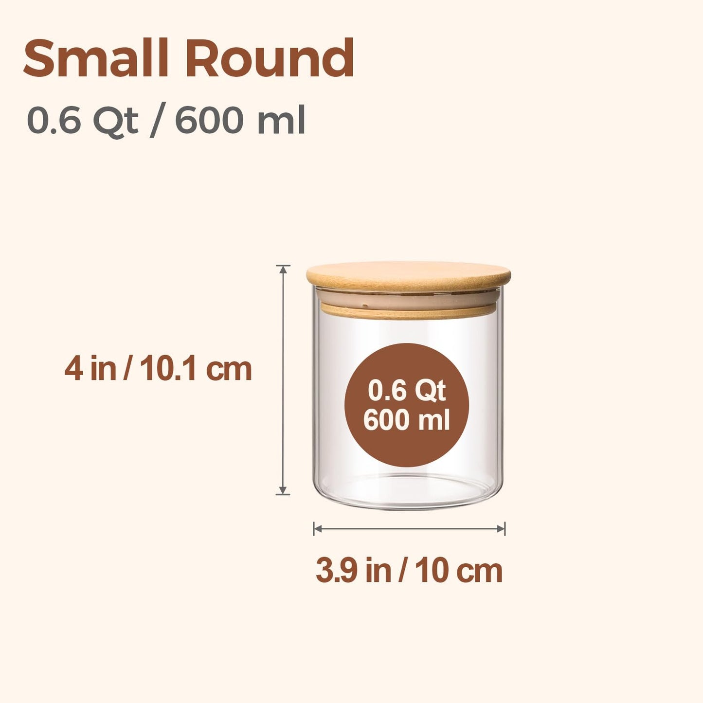 ComSaf Glass Storage Containers With Lids 0.5 Qt, 6 Pack Small Glass Jars | Small Glass Containers, Spice Jar 15oz, Candy, Family Snack Storage, Coffee Bar Organization, Size For Subpackage, BPA Free BST220