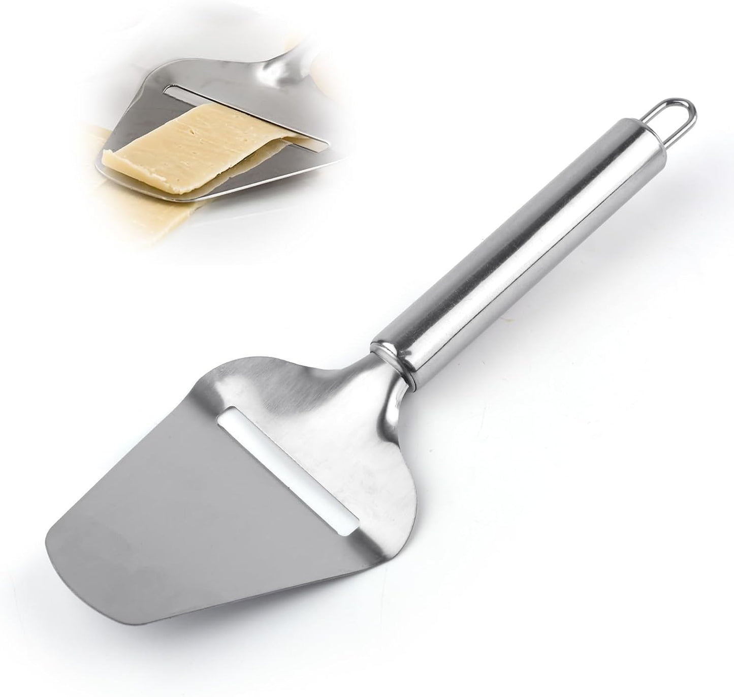 Stainless Steel Cheese Slicer for Block Cheese, Handheld Butter Cutter Shaver Multi-Functional Kitchen Tool for Hard and Semi-Hard Non-Stick Cheeses Grater, Vegetables, Cactus Peeler BST326L