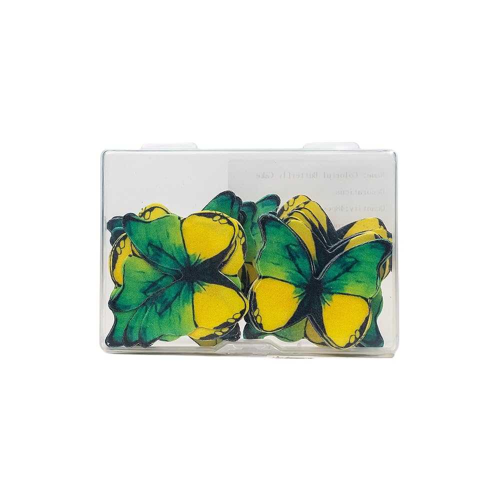 Edible Butterflies for Cake Decorating, Rainbow edible Butterfly Cake Toppers and Cupcake Toppers, Edible Wafer Paper Butterflies Set of 48 Rainbow Cake Food Decorations (5Colors-1) BST326L