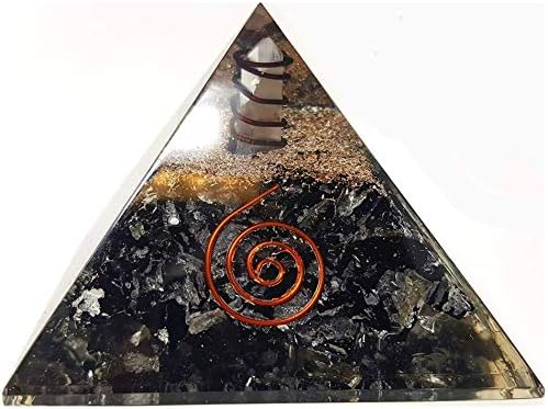 Orgone Pyramid Black Tourmaline EMF Protection Large 75mm Healing Crystals Energy Generator