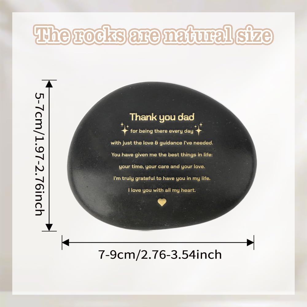 Dad Fathers' Day Gift for Father Daddy Best Dad Ever Rock Engraved Pebble Gifts Birthday Father's Day Valentines Presents Ideas Decorations BST220