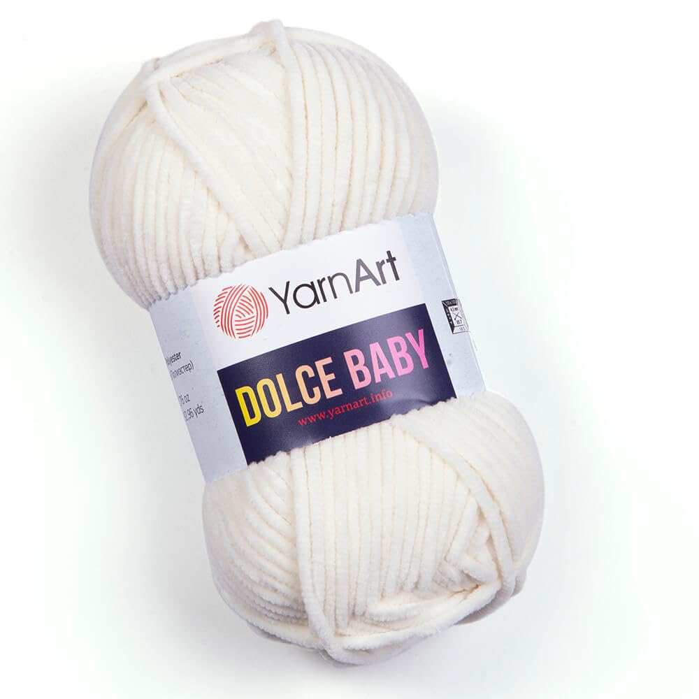Yarnart Dolce Baby Yarn Soft Chenille Velvet Medium Blanket Amigurumi Yarn 50 Gram (1.76 oz) 93 Yards (850) BST220