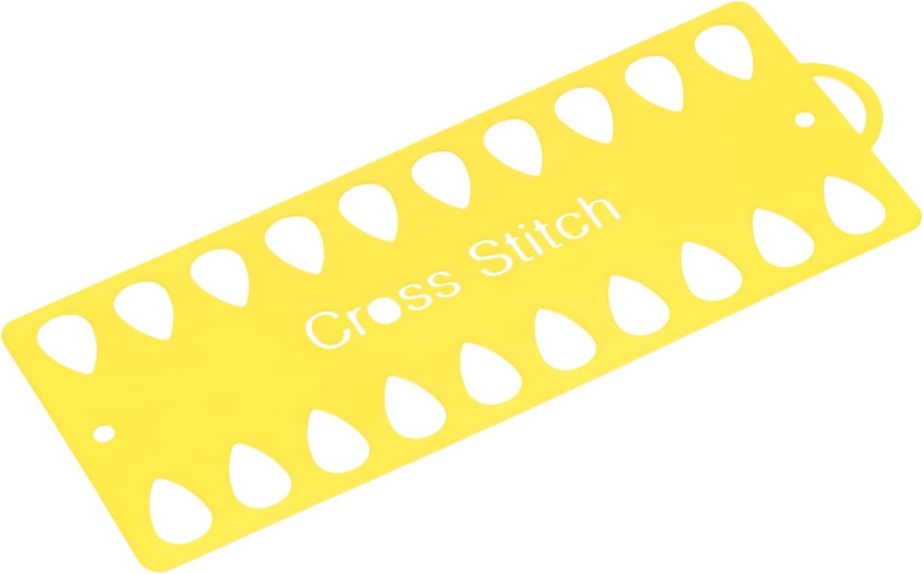 HARFINGTON Embroidery Floss Organizer Cards, Plastic Cross Stitch Thread Organizer with 20 Positions, Thread Storage Winding Plate Board for Thread Craft DIY Sewing, Yellow BST326L