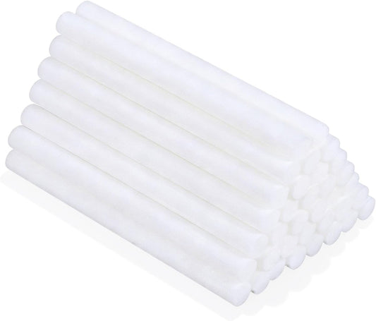 Yolev 100Pcs Cotton Humidifier Filter Sticks Replacement Cotton Wicks White Absorbent Sponge Sticks Rapid Absorption Fits for Mini Car Travel Humidifiers Home Bedroom Office Use BST220