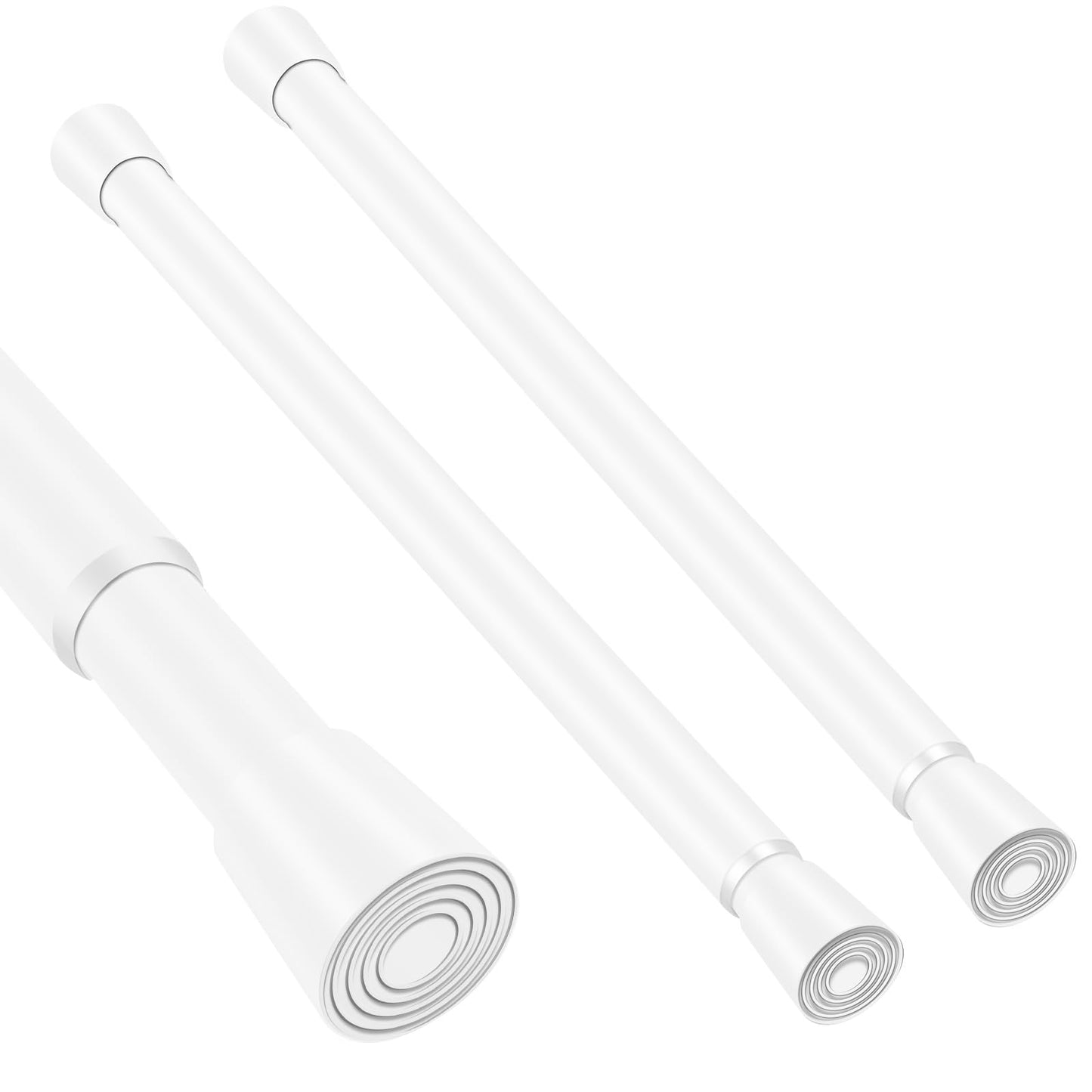 Silver Grey Adjustable Shower Curtain Rod 28-52 Inches 1pc, 7/8" Diameter Anti-slip Heavy Duty Tension Spring Curtain Rod No Drill for Windows Bathroom Kitchen Closet Doorway 22TD28-52SL BST202