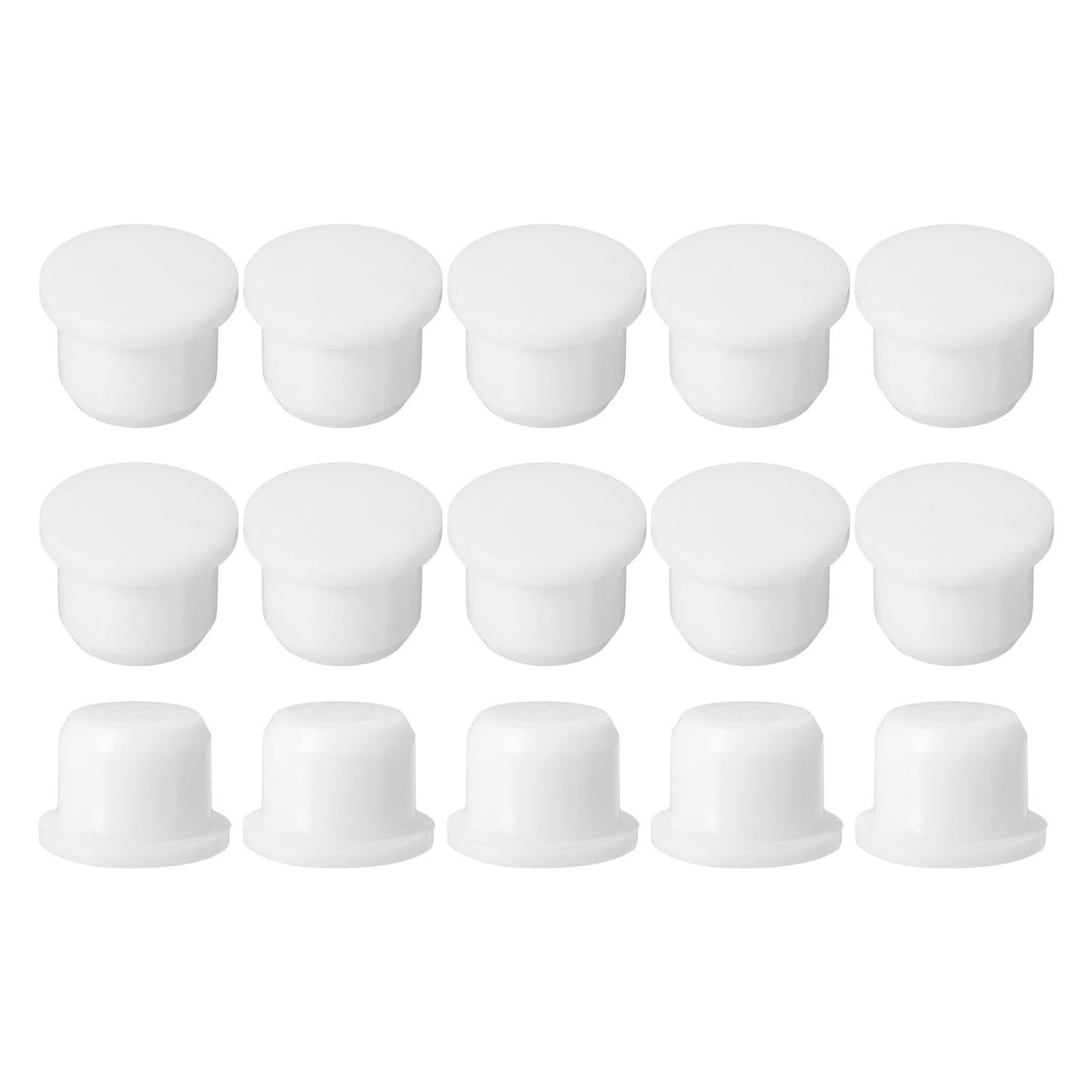 uxcell 15Pcs Silicone Hole Plug, Waterproof Solid T-Shaped Rubber Stoppers Bottle Seal Tube Pipe Plugs End Cap for 5.8mm/0.23" Hole for Bathtub Bottle, 0.31" Plug Height, Black BST326L